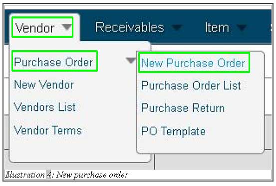 BMO inventory create purchase order 1