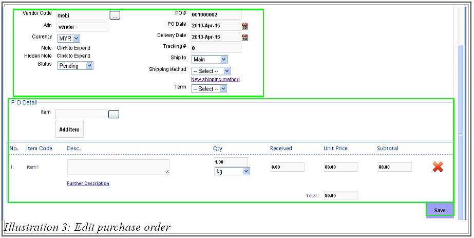 BMO inventory edit delete purchase order 3