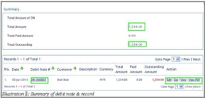 BMO inventory view debit note list 3