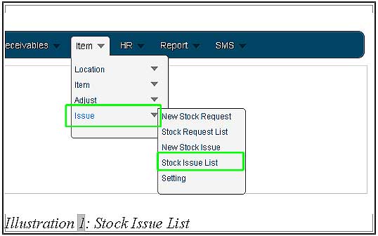 BMO inventory view stock issue list 1